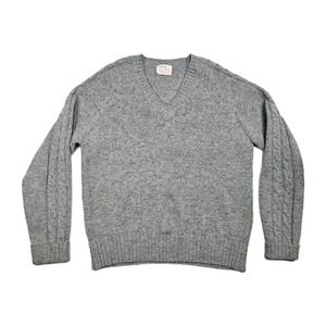 Vtg Thane 2 Ply Shetland Wool Knit V Neck Sweater Mens Large 100% Pure Wool Ivy